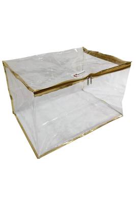 Shree Shyam Products Gold Transparent 12 Inch Box Saree Cover, 1 Pcs Set 2