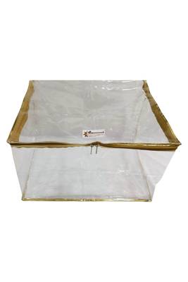 Shree Shyam Products Gold Transparent 12 Inch Box Saree Cover, 1 Pcs Set 3