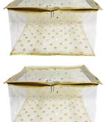 Shree Shyam Products Gold Lace And Polka Transparent 12 Inch Box Saree Cover, 2 Pcs Set