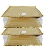 Shree Shyam Products Golden Dot Soft Plastic Box Saree Cover, 2 Pcs Set