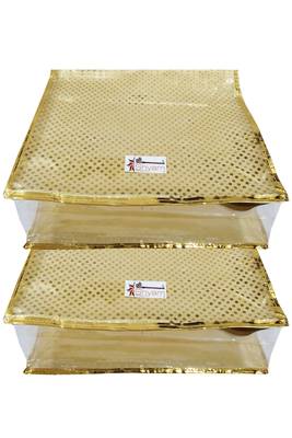 Shree Shyam Products Golden Dot Soft Plastic Box Saree Cover, 2 Pcs Set 3