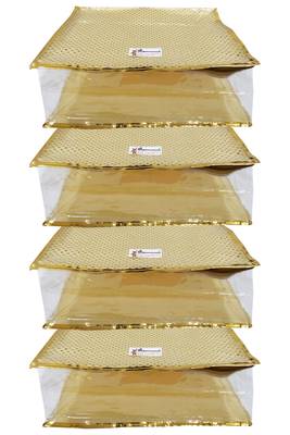 Shree Shyam Products Golden Dot Soft Plastic Box Saree Cover, 4 Pcs Set 1