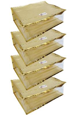 Shree Shyam Products Golden Dot Soft Plastic Box Saree Cover, 4 Pcs Set 2