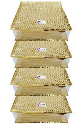 Shree Shyam Products Golden Dot Soft Plastic Box Saree Cover, 4 Pcs Set 3