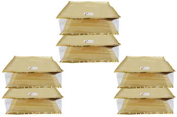 Shree Shyam Products Golden Dot Soft Plastic Box Saree Cover, 6 Pcs Set 1