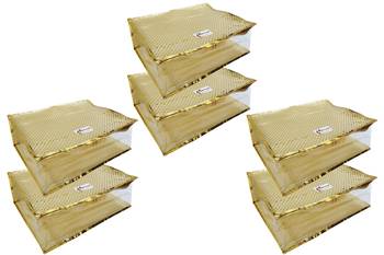 Shree Shyam Products Golden Dot Soft Plastic Box Saree Cover, 6 Pcs Set 2