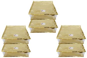 Shree Shyam Products Golden Dot Soft Plastic Box Saree Cover, 6 Pcs Set 3