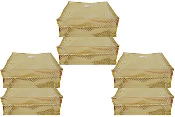 Shree Shyam Products Golden Dot Soft Plastic Box Saree Cover, 6 Pcs Set 4