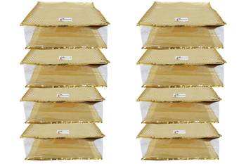Shree Shyam Products Golden Dot Soft Plastic Box Saree Cover, 8 Pcs Set 1