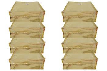 Shree Shyam Products Golden Dot Soft Plastic Box Saree Cover, 8 Pcs Set 4