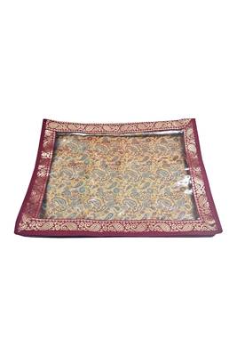 Shree Shyam Products Maroon Border Brocade Semi Transparent 2 Inch Saree Cover, 3 Pcs Set 5