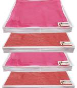 Shree Shyam Products Non Woven With Plastic 2 Inch Single Saree Cover, 4 Pcs Set