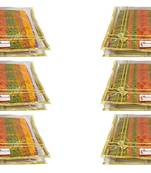 Shree Shyam Products Transparent Golden Bow 2 Inch Saree Cover, 6 Pcs Set