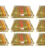 Shree Shyam Products Transparent Golden Bow 2 Inch Saree Cover, 9 Pcs Set