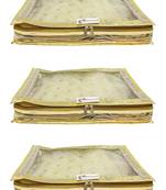 Shree Shyam Products Transparent Golden Dot Tissue 2 Inch Saree Cover, 3 Pcs Set