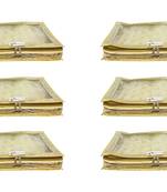 Shree Shyam Products Transparent Golden Dot Tissue 2 Inch Saree Cover, 6 Pcs Set