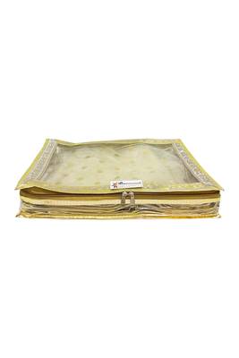 Shree Shyam Products Transparent Golden Dot Tissue 2 Inch Saree Cover, 6 Pcs Set 2
