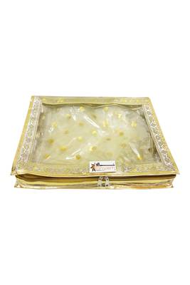 Shree Shyam Products Transparent Golden Dot Tissue 2 Inch Saree Cover, 6 Pcs Set 4