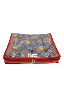 Shree Shyam Products Transparent With Bhagalpur Fabric 2 Inch Saree Cover, 4 Pcs Set 4