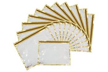 Shree Shyam Products Golden Transparent Single Saree Cover, 12 Pcs Set 1