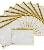 Shree Shyam Products Golden Transparent Single Saree Cover, 12 Pcs Set