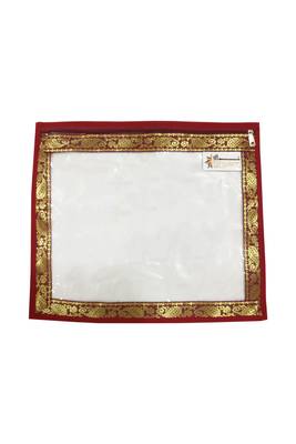 Shree Shyam Products Maroon Border Transparent Single Saree Cover, 12 Pcs Set 2