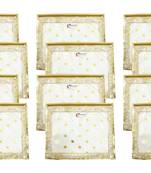 Shree Shyam Products Golden Lace Border Polka Dot Transparent Single Saree Cover, 12 Pcs Set