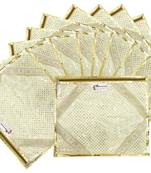 Shree Shyam Products Golden Lace Border Small Dot Transparent Single Saree Cover, 12 Pcs Set