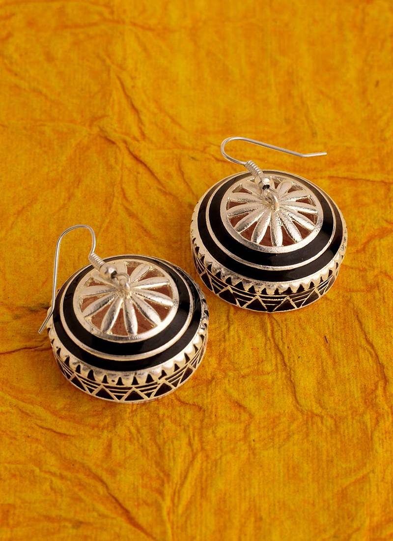 Bidri Ethnic Jhumka Earrings