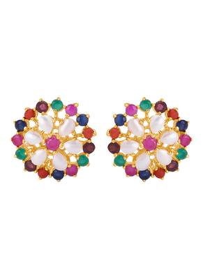 Colorful Gem Embellished Stud Earrings 2