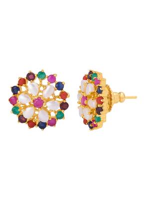 Colorful Gem Embellished Stud Earrings 3