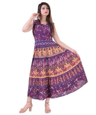 Jaipuri Stylist  Cotton Printed Women's Maxi Long Dress  2