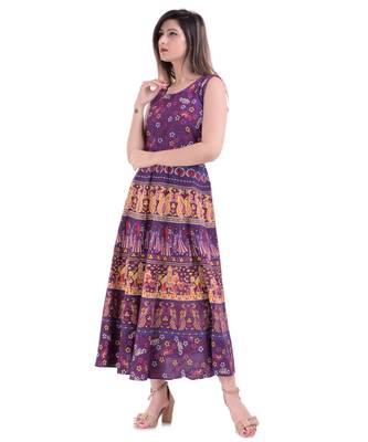 Jaipuri Stylist  Cotton Printed Women's Maxi Long Dress  3