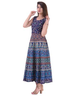 Jaipuri Stylist  Cotton Printed Women's Maxi Long Dress 2