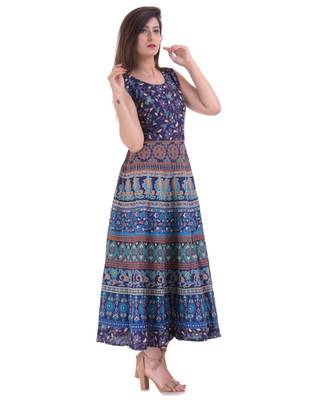 Jaipuri Stylist  Cotton Printed Women's Maxi Long Dress 3