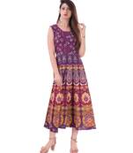Jaipuri Stylist  Cotton Printed Women's Maxi Long Dress 