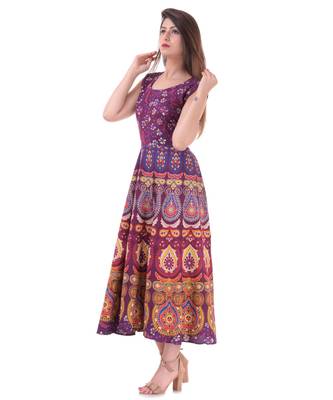 Jaipuri Stylist  Cotton Printed Women's Maxi Long Dress  2
