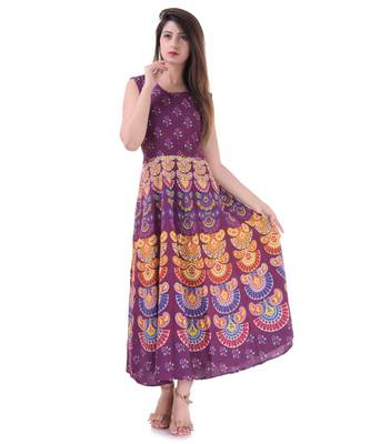Jaipuri Stylist  Cotton Printed Women's Maxi Long Dress 1