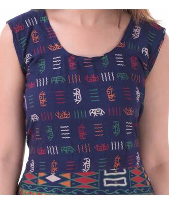 RUDRA Jaipuri Stylist  Cotton Printed Women's Maxi Long Dress (Free Size Upto 44-XXL) 4
