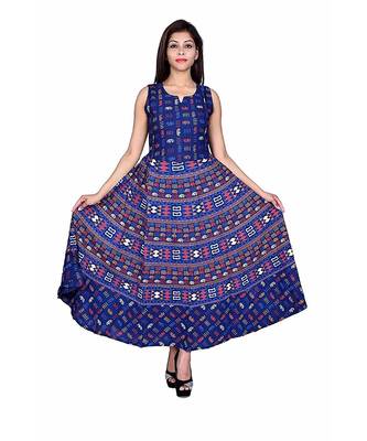 jaipuri Stylist  Cotton Printed Women's Maxi Long Dress 1