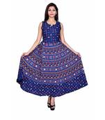 jaipuri Stylist  Cotton Printed Women's Maxi Long Dress
