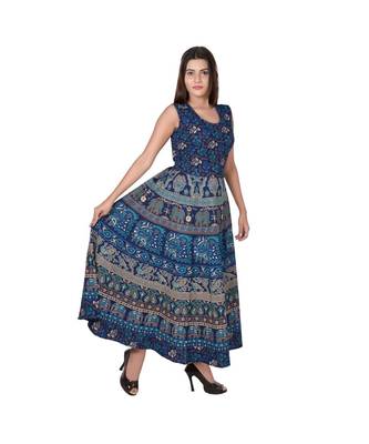 Jaipuri Stylist  Cotton Printed Women's Maxi Long Dress 1