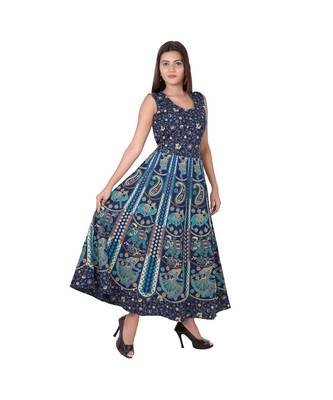 Jaipuri Stylist  Cotton Printed Women's Maxi Long Dress 1