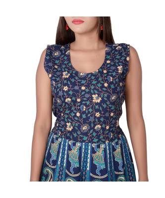 Jaipuri Stylist  Cotton Printed Women's Maxi Long Dress 3