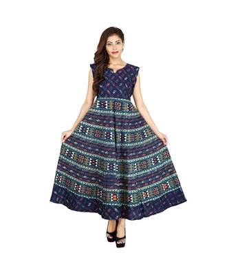 Jaipuri Stylist  Cotton Printed Women's Maxi Long Dress 1