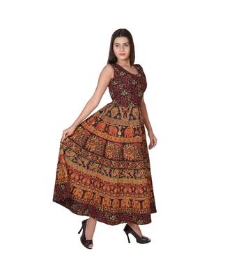 Jaipuri Stylist  Cotton Printed Women's Maxi Long Dress 1