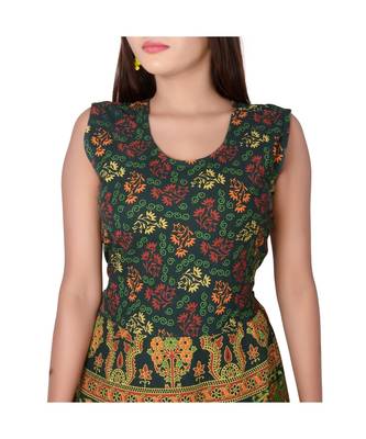 RUDRA Jaipuri Stylist  Cotton Printed Women's Maxi Long Dress (Free Size Upto 44-XXL) 4
