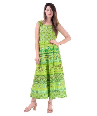 Jaipuri Stylist  Cotton Printed Women's Maxi Long Dress 1