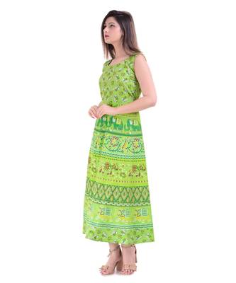 Jaipuri Stylist  Cotton Printed Women's Maxi Long Dress 3