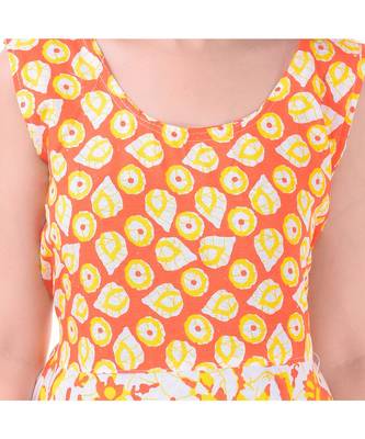 RUDRA Jaipuri Stylist  Cotton Printed Women's Maxi Long Dress (Free Size Upto 44-XXL) 4